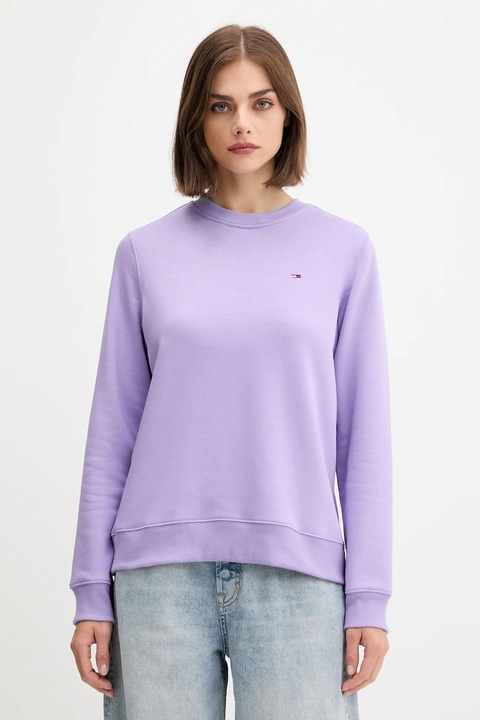 Tommy Jeans bluza damska kolor fioletowy gładka DW0DW19959 - zdjęcie produktu nr 1