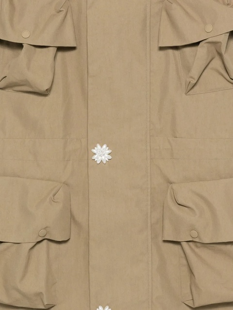 Simone Rocha faux pearl-embellished trench coat - Neutrals - zdjęcie produktu nr 2