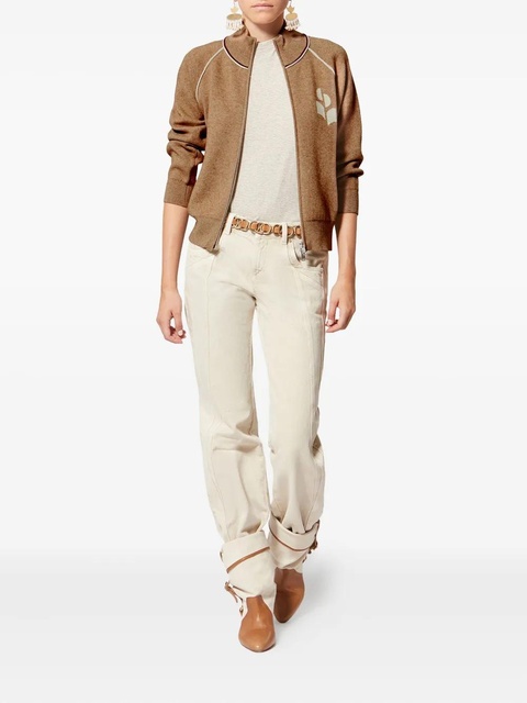 MARANT ÉTOILE Lanya zip logo cardigan - Brown - zdjęcie produktu nr 1