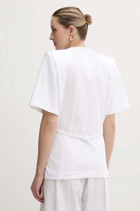 Pinko t-shirt bawełniany damski kolor biały 105217 A2M2 - zdjęcie produktu nr 2