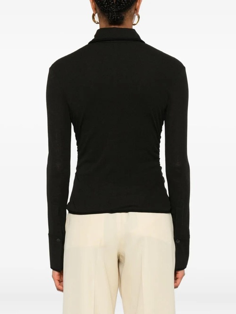 Nanushka long-sleeved buttoned polo shirt - Black - zdjęcie produktu nr 2