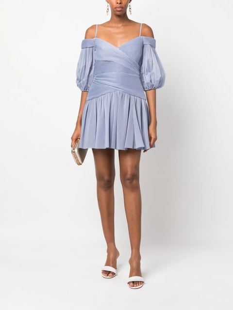 ZIMMERMANN pleated chiffon minidress - Blue - zdjęcie produktu nr 2