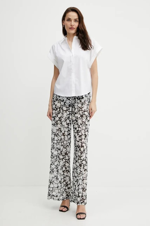 MICHAEL Michael Kors spodnie damskie kolor czarny proste high waist MM55128 - zdjęcie produktu nr 2