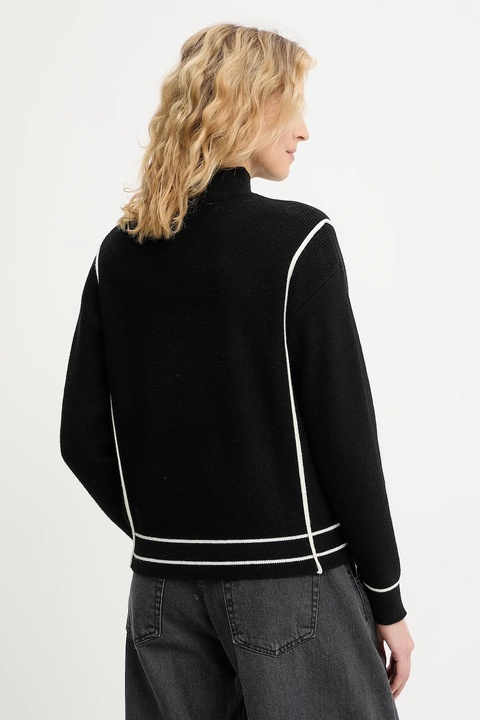 Answear.LAB sweter z kaszmirem damski kolor czarny z półgolfem - zdjęcie produktu nr 2
