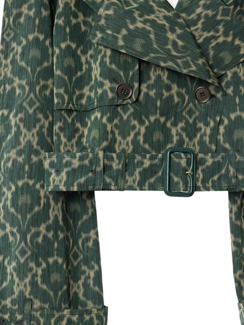 Burberry graphic-print belted jacket - Green - zdjęcie produktu nr 2