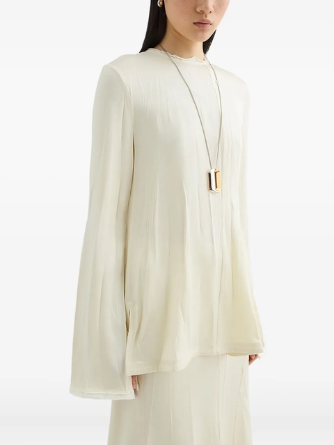 Jil Sander satin blouse - White - zdjęcie produktu nr 2