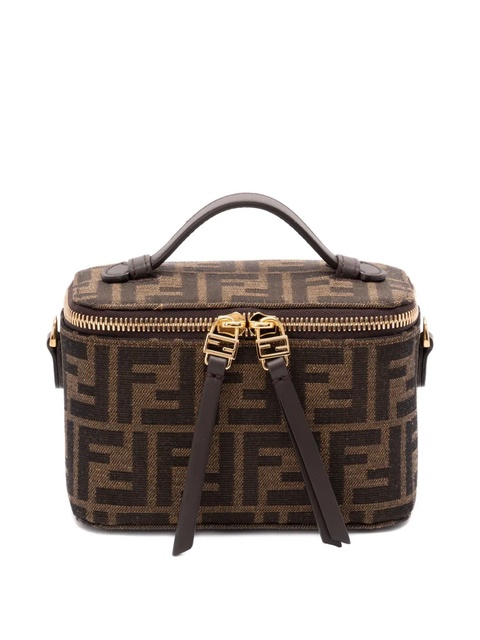 FENDI FF logo zipped make-up bag - Brown - zdjęcie produktu nr 2