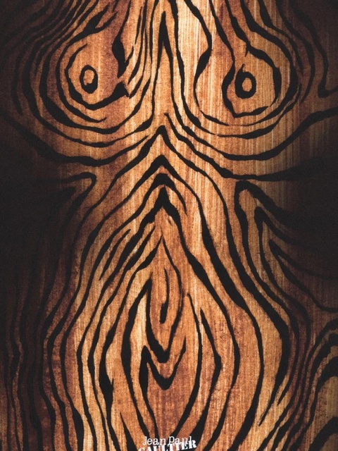 Jean Paul Gaultier wood-print silk scarf - Brown - zdjęcie produktu nr 2