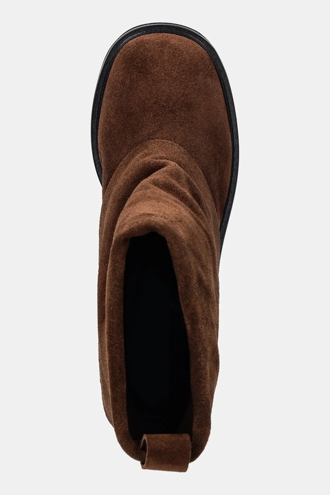 Answear.LAB botki zamszowe kolor brązowy na płaskim obcasie - zdjęcie produktu nr 2