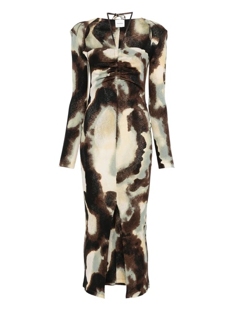 Nanushka ruched-detail maxi dress - Green - zdjęcie produktu nr 1