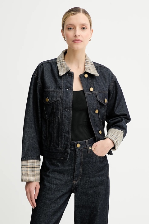 Rag & Bone kurtka jeansowa kolor czarny przejściowa oversize RJ1025FORMR - zdjęcie produktu nr 1