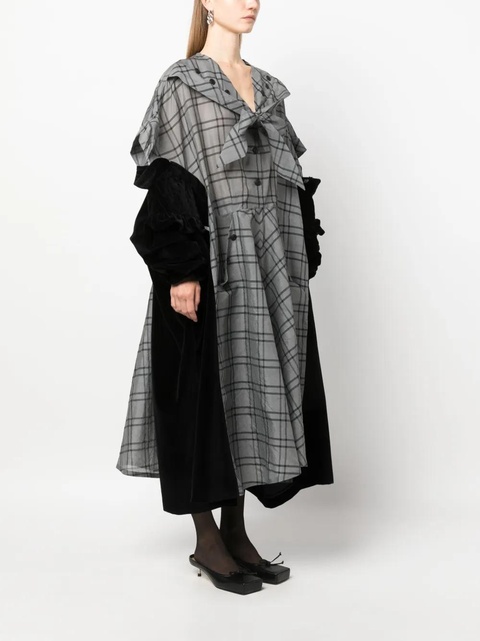 Maison Margiela Spliced checked midi dress - Black - zdjęcie produktu nr 2