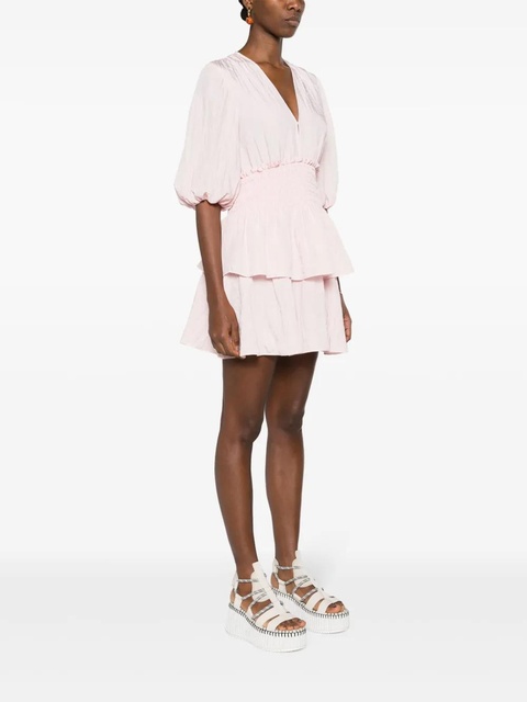 Maje shirred-waistband tiered dress - Pink - zdjęcie produktu nr 2