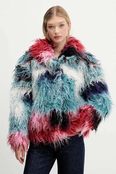 Desigual płaszcz CLOUD LACROIX kolor turkusowy 25WWEW02 - zdjęcie produktu nr 1