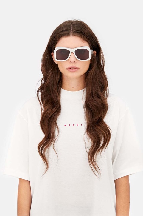 Marni okulary przeciwsłoneczne Tiznit Metallic Silver damskie kolor szary EYMRN00056.002.Y6Z - zdjęcie produktu nr 1