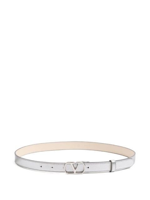 Valentino Garavani V-logo signature laminated belt - Silver - zdjęcie produktu nr 1