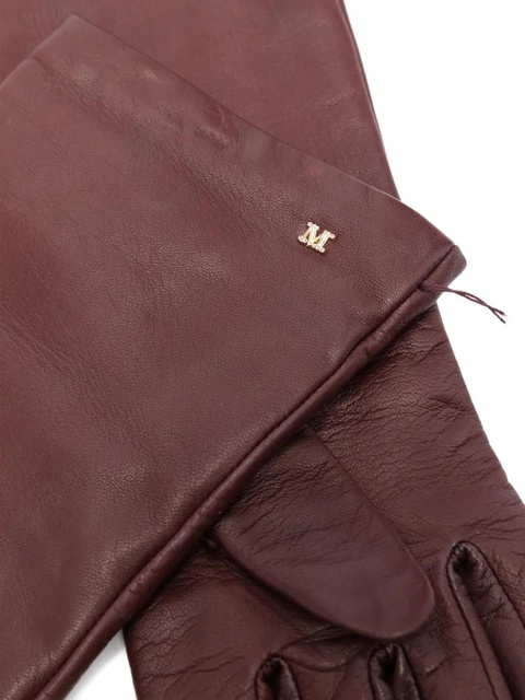 Max Mara long leather gloves - Brown - zdjęcie produktu nr 2