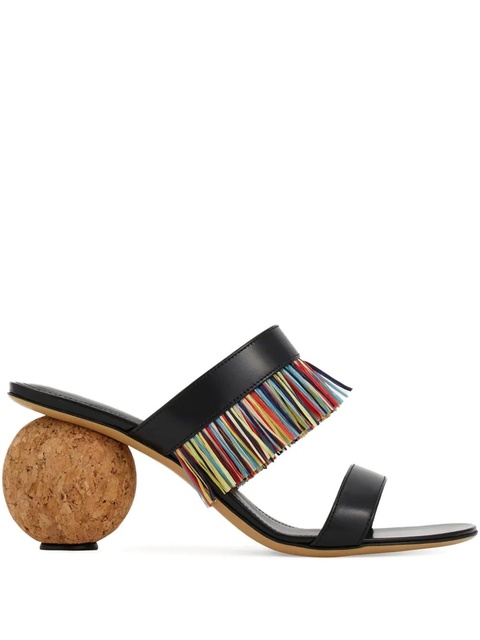 Ferragamo 75mm fringed sandals - Black - zdjęcie produktu nr 1