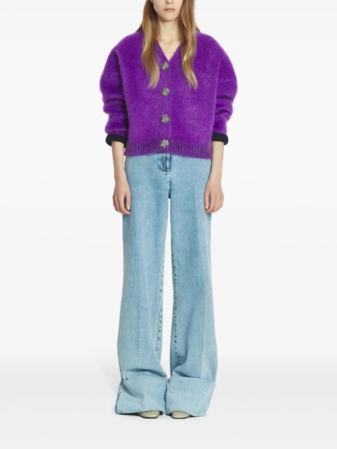 Lanvin brushed-effect cardigan - Purple - zdjęcie produktu nr 2