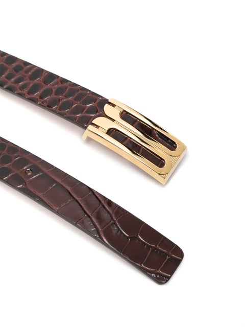 Victoria Beckham croc-embossed belt - Brown - zdjęcie produktu nr 2