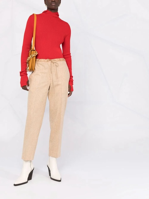 Jil Sander ribbed-knit hoodie - Red - zdjęcie produktu nr 1