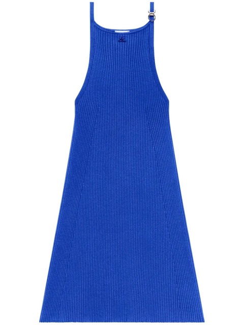 Courrèges logo-embroidered mini dress - Blue - zdjęcie produktu nr 1
