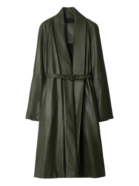 Burberry belted leather coat - Green - zdjęcie produktu nr 1