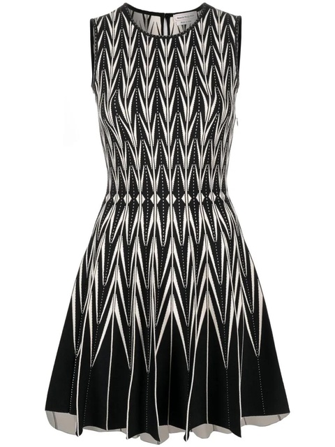 Alexander McQueen intarsia-knit belted dress - Black - zdjęcie produktu nr 1