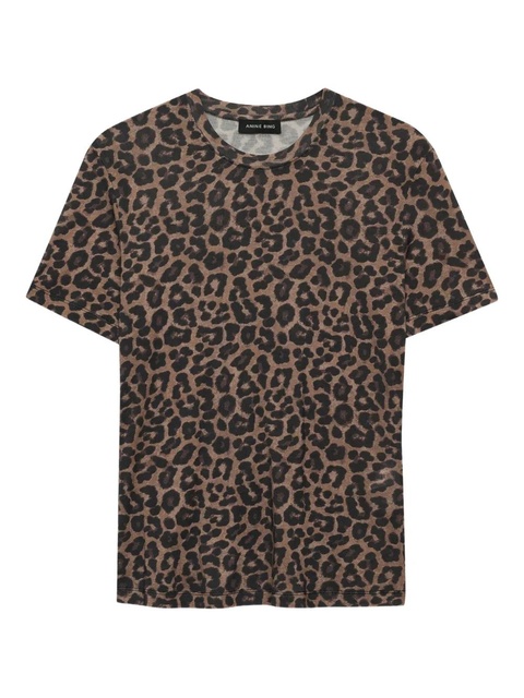 ANINE BING Sylvie leopard-print T-shirt - Brown - zdjęcie produktu nr 1