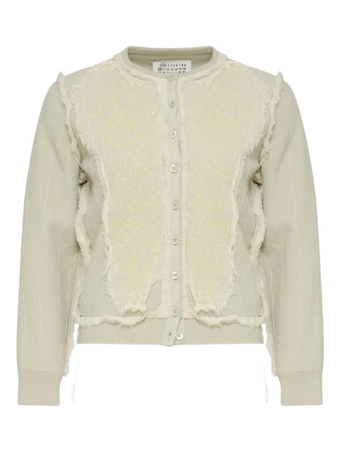 Maison Margiela frayed cardigan - Neutrals - zdjęcie produktu nr 1