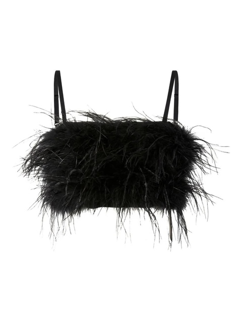 PINKO feather-embellished top - Black - zdjęcie produktu nr 2