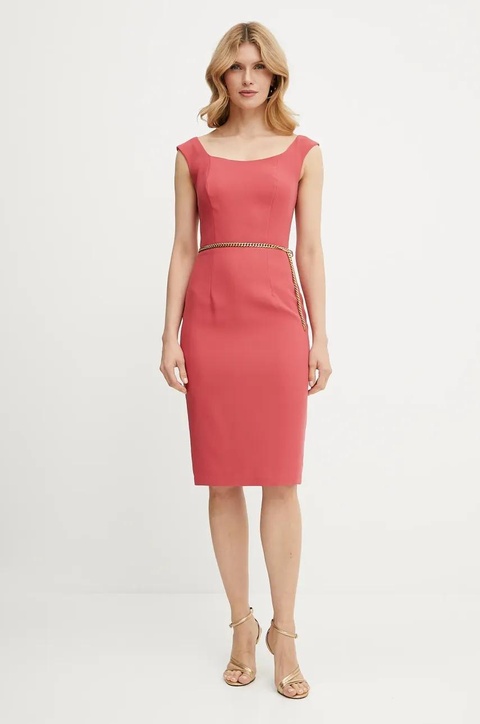 Marciano Guess sukienka VITTORIA kolor różowy midi dopasowana 5GGK12 7300A - zdjęcie produktu nr 2