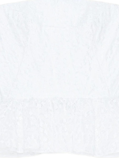 Givenchy strapless embroidered ruffled top - White - zdjęcie produktu nr 2