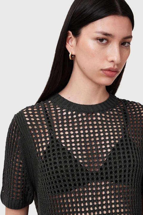 AllSaints bluzka PALOMA damska kolor czarny gładka W045KC - zdjęcie produktu nr 2