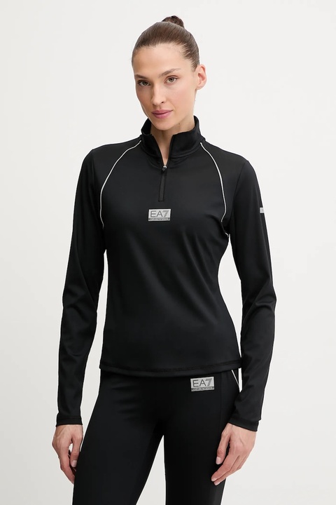 EA7 Emporio Armani longsleeve treningowy kolor czarny z półgolfem AF13534.7W000593 - zdjęcie produktu nr 1