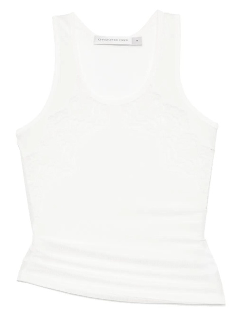 Christopher Esber encased lace ribbed tank top - White - zdjęcie produktu nr 1