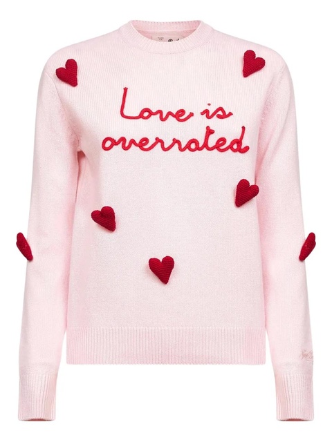 MC2 Saint Barth crochet-hearts embroidered sweater - Pink - zdjęcie produktu nr 1
