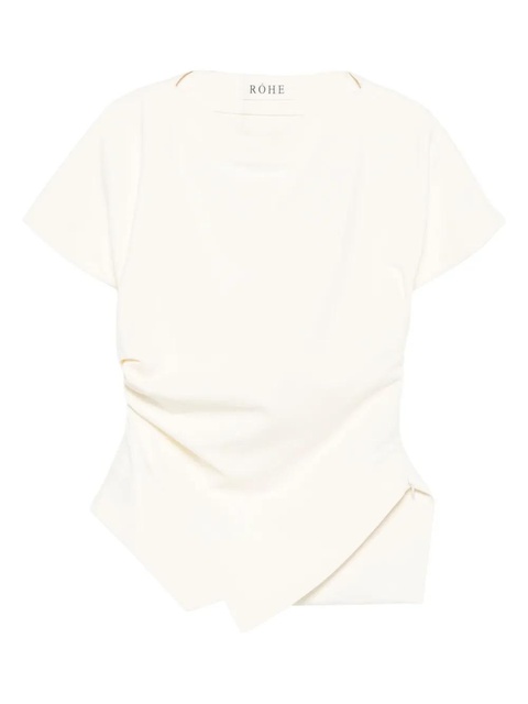 Róhe draped short-sleeve top - White - zdjęcie produktu nr 1