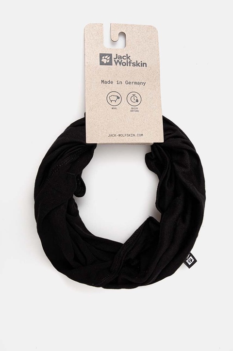 Jack Wolfskin komin Merino kolor czarny gładki 1906102 - zdjęcie produktu nr 1