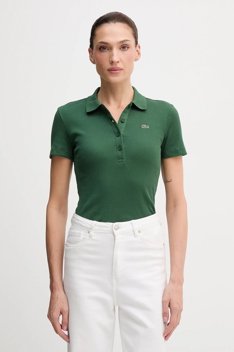 Lacoste polo bawełniane kolor zielony DF5377 - zdjęcie produktu nr 1