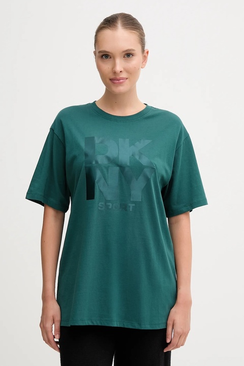 Dkny t-shirt bawełniany damski kolor zielony DP5T1470 - zdjęcie produktu nr 1