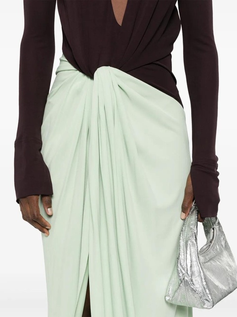 Victoria Beckham knot-detail jersey gown - Green - zdjęcie produktu nr 1