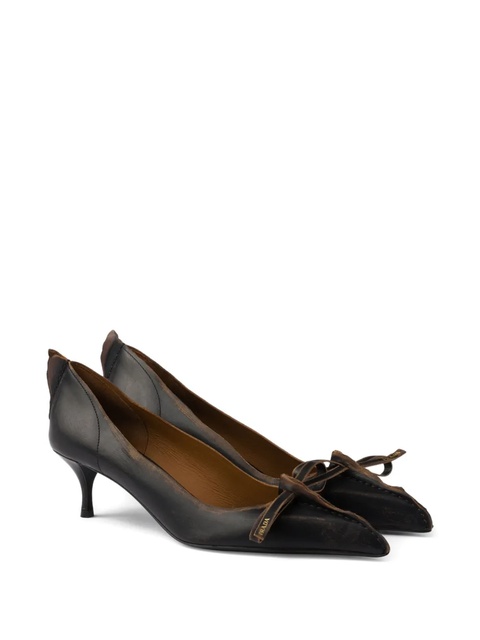 Prada 55mm Antiqued leather pumps - Black - zdjęcie produktu nr 2