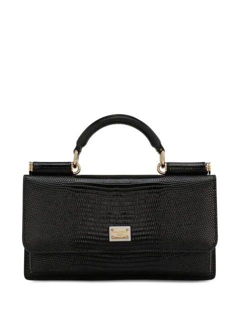 Dolce & Gabbana mini Sicily iguana-print leather bag - Black - zdjęcie produktu nr 1