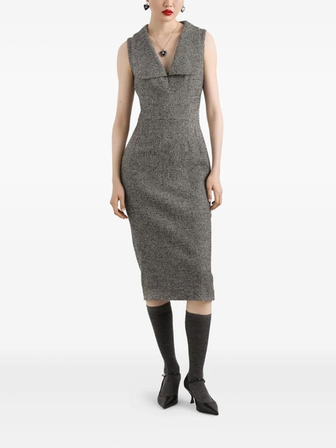 Dolce & Gabbana houndstooth sleeveless midi dress - Black - zdjęcie produktu nr 2
