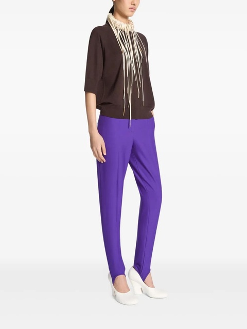 DRIES VAN NOTEN stirrup-detail pants - Purple - zdjęcie produktu nr 2