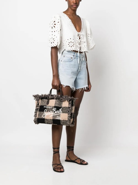 MC2 Saint Barth Colette gingham-check tote bag - Brown - zdjęcie produktu nr 2