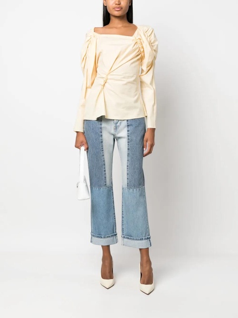 Victoria Beckham straight-leg patchwork jeans - Blue - zdjęcie produktu nr 2