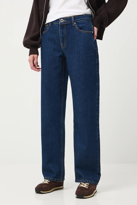 Medicine jeansy bawełniane damskie kolor granatowy - zdjęcie produktu nr 1