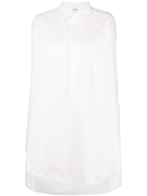 LOEWE poplin long-sleeved shirt dress - White - zdjęcie produktu nr 1